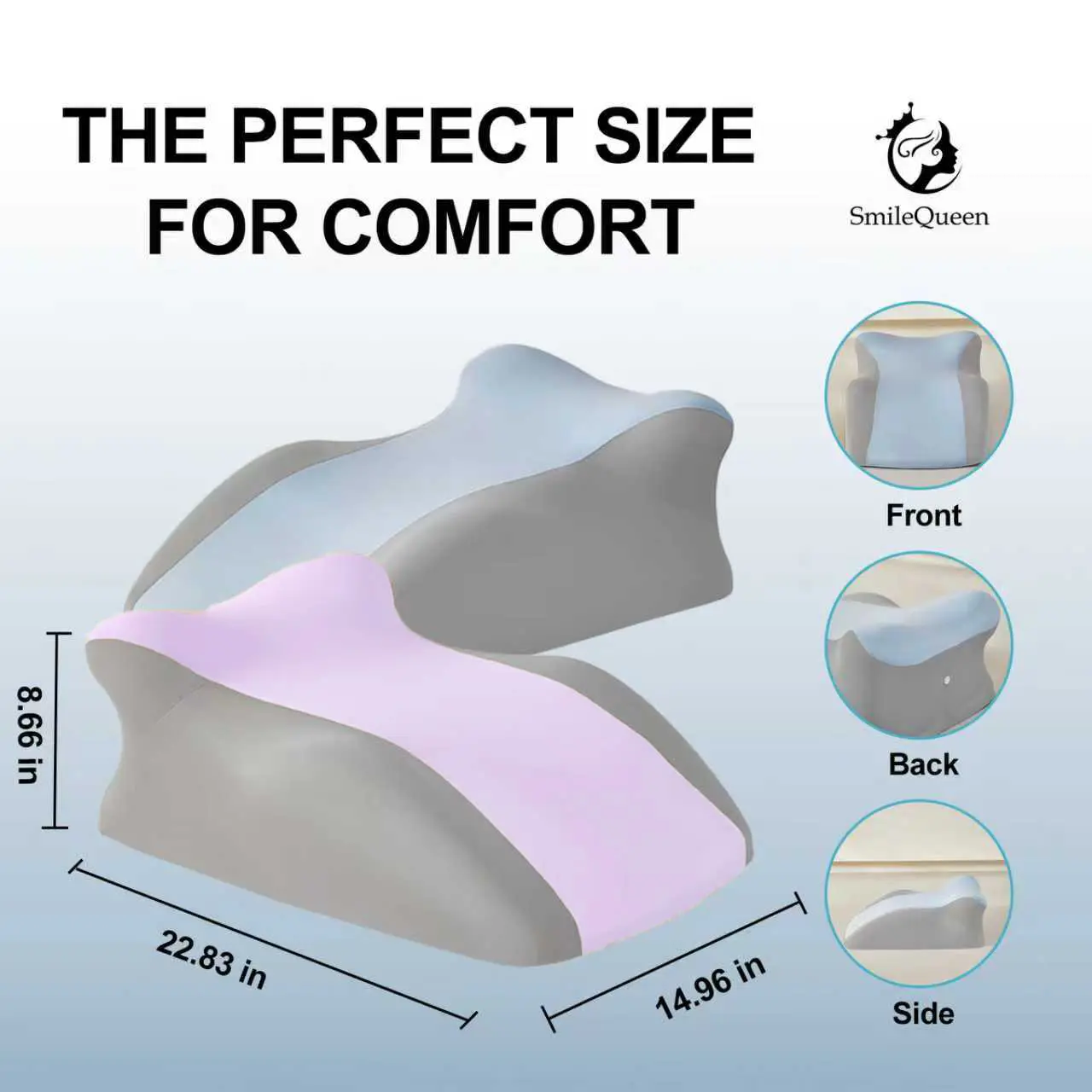 Blue & Purple Stomach Sleeper's Multi-Position Pillow – The Ultimate Comfort Cushion for Lounging, Resting & Reading