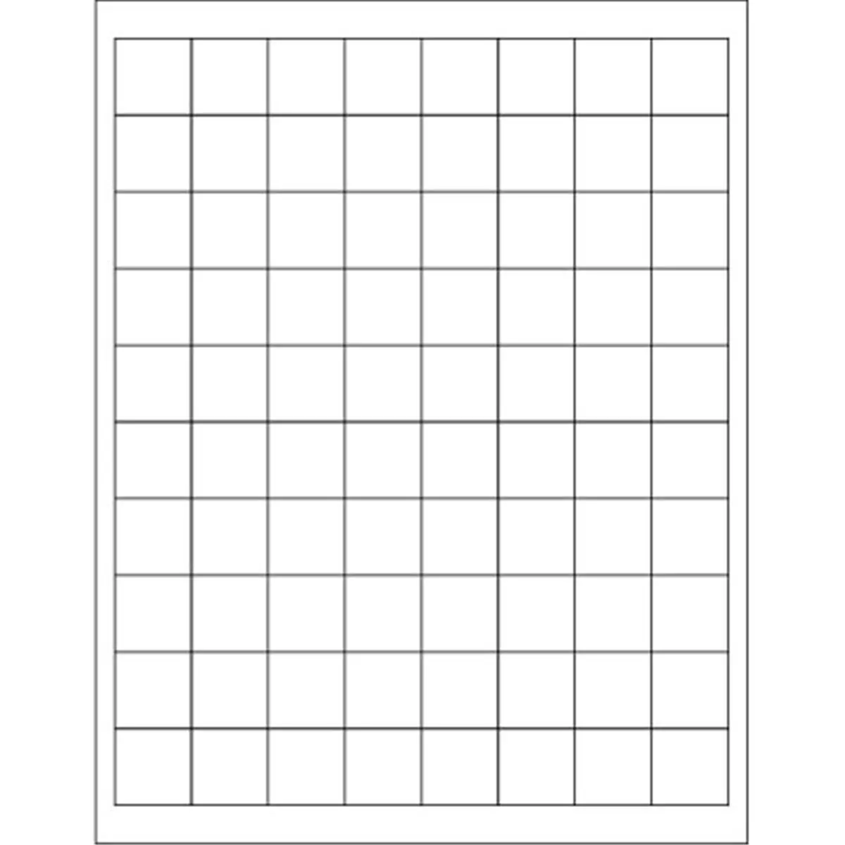 212 MAIN 1x1 in. White Rectangle Laser-Inkjet Self-Adhesive Permanent Glue Label Set, 48 lb Face Sheet, 1" H, Pack of 8000, for Label Creation Projects