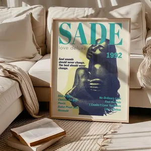 Vintage Wall Poster, Sade Love Deluxe Vintage Poster Print