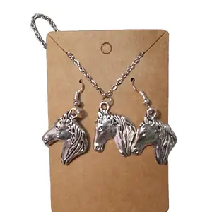 Horse Head Necklace and Earring Set - Elegant Fashion Jewelry Set for Everyone