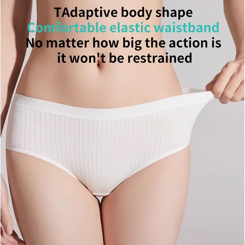 TAdaptive Body Shape Disposable Magic Underwear with Comfortable Elastic Waistband Travel Essential No More Dirty Undies Plain Design