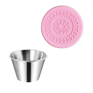 Stainless Steel Sauce Cup with Silicone Lid, 70ML Mini Portable Lightweight Salad & Ketchup Container, Sealed Dipping Cup for Bento Box