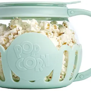 Patented Micro-Pop Microwave Popcorn Popper with Temperature Safe Glass, 3-in-1