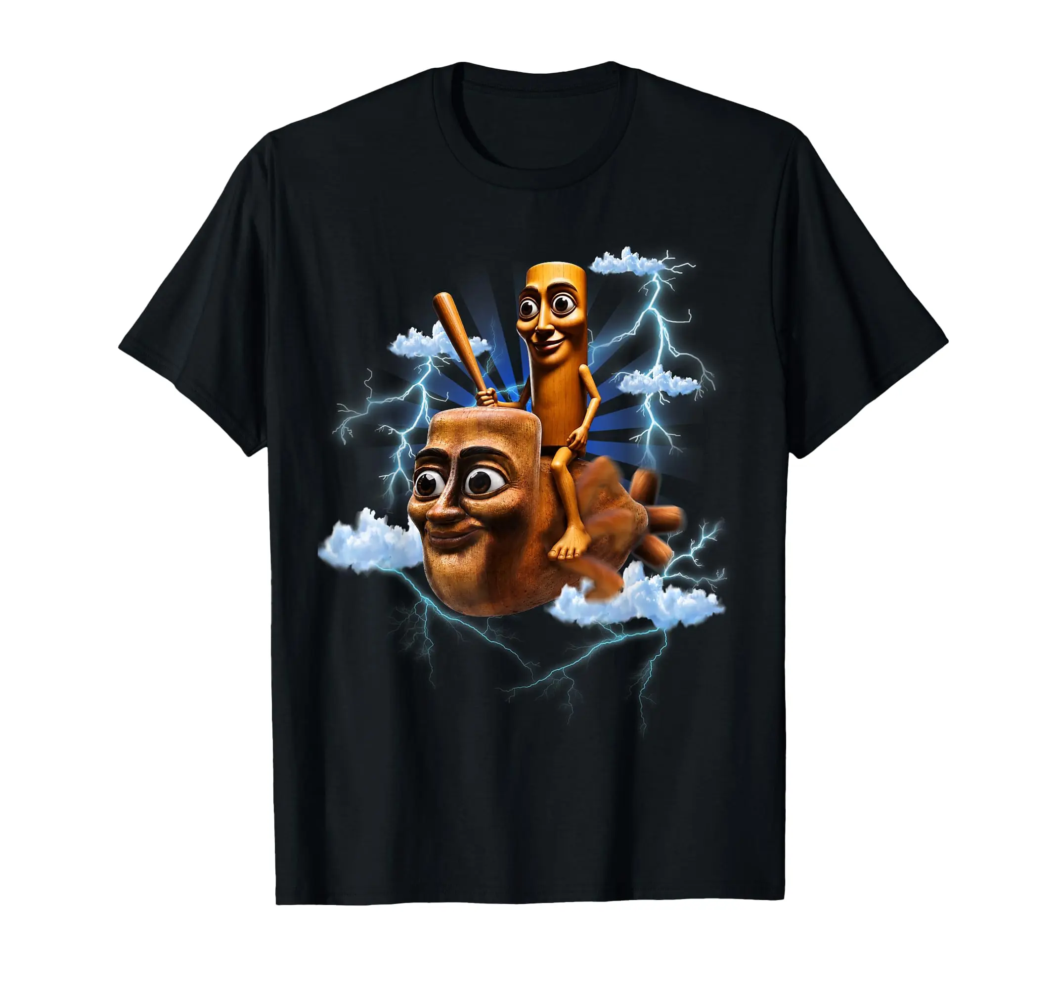 Funny Triple T Riding Fly Tung Tung Sahur Brainrot Meme T-Shirt