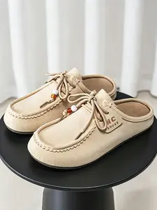 Men's Mule Shoes New Fashion Trend Simple Plain PU Leather Slip-On Comfortable Breathable Casual Outdoor Work Commute Daily Wear Casual Shoes Clogs