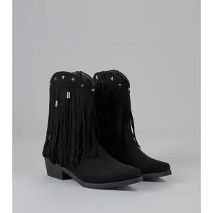 Fringe Flirt Studded Cowboy Boots