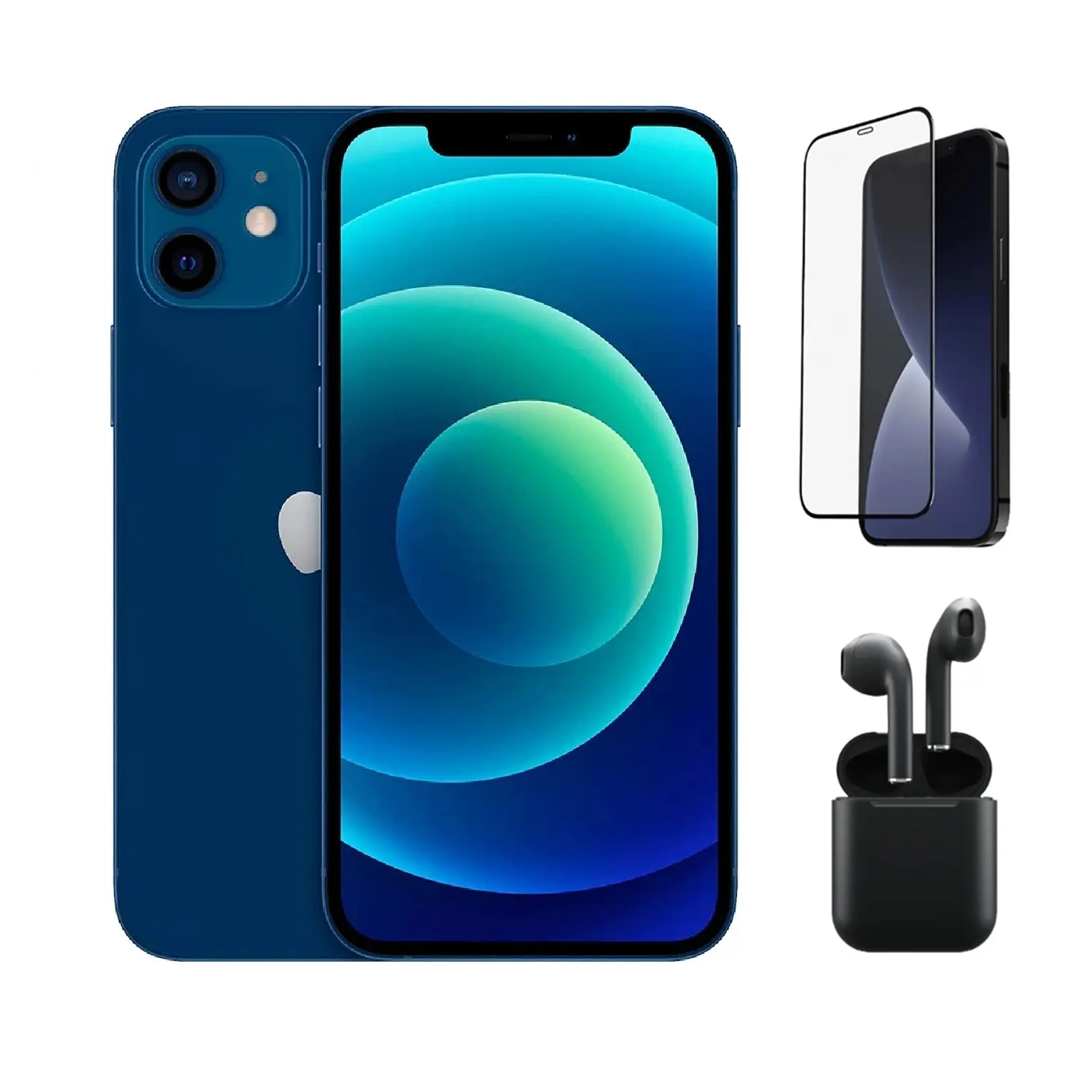 Refurbished Apple iPhone 12 Mini (Unlocked) A2176 Acceptable Condition with Tempered Glass Screen Protector, Wireless Earbuds & 1 Year Warranty
