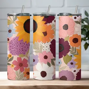 20oz Folklore Stainless Steel Tumbler Water Bottle Cup with Silicone Bottom, Metal Straw and Straw Cleaner - Drinkware, Lightweight skinny tumbler