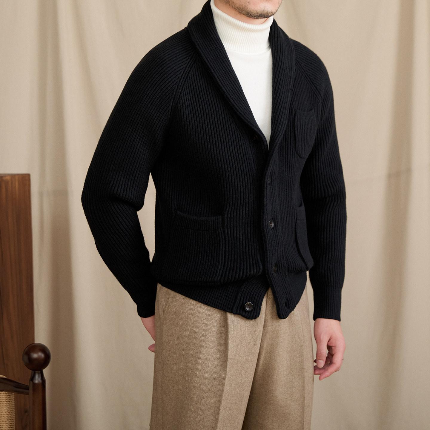 Versatile Knitted Cardigan For Men A Retro Warm Outerwear Piece For Commuting