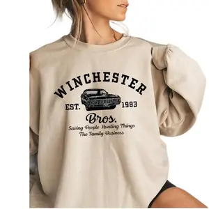 Supernatural Inspired Crewneck Sweatshirt, SPN Graphic Pullover, Winchester Brothers TV Show Shirt, Cozy Fandom Outfit, Supernatural Fan Gift, Gift for Men, Gift for Women