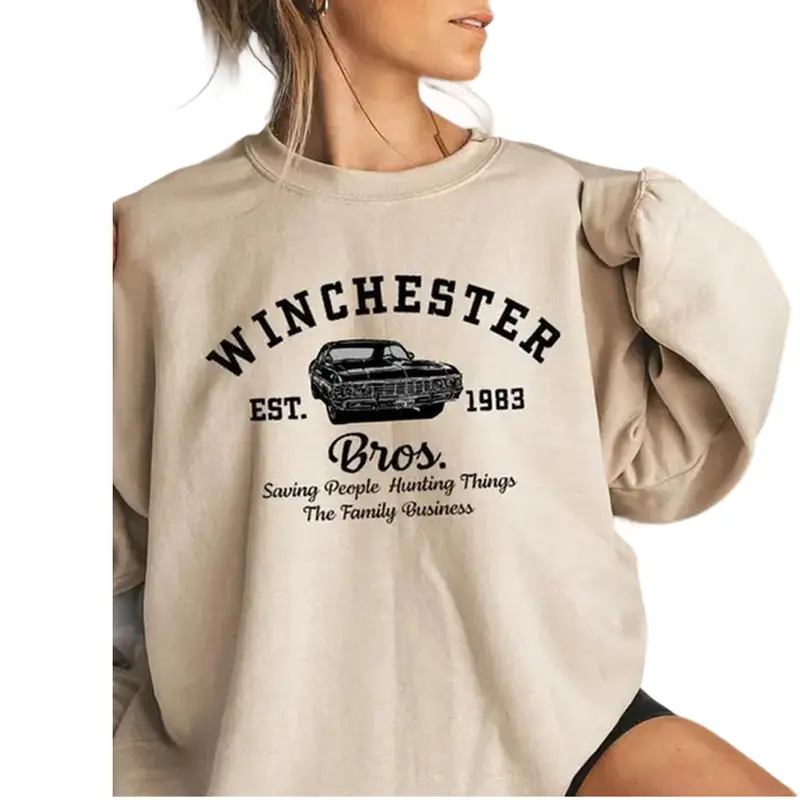 Supernatural Inspired Crewneck Sweatshirt, SPN Graphic Pullover, Winchester Brothers TV Show Shirt, Cozy Fandom Outfit, Supernatural Fan Gift, Gift for Men, Gift for Women