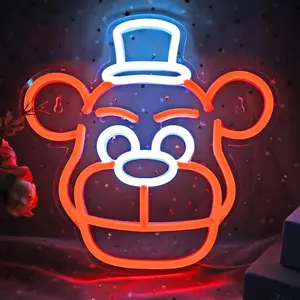 Bear Neon Sign USB Powered Orange Color for Wall Decor Bedroom Children's Room Birthday Festival Decorations Easy Installation Versatile Use