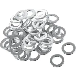 50 Pieces Aluminum Engine Oil Crush Washers 14 mm Drain Plug Gaskets (Compatible For Civic With OEM 94109-14000)
