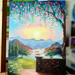 “Garden Dream” original acrylic painting on 16”x12” canvas