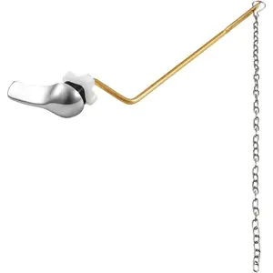 VEVOR Toilet Handle Replacement Kit, Front Mount Universal Toilet Handle, Toilet Handle Lever with Stainless Steel Flapper Chain, Toilet Flush Handle Fits Various Toilet Tanks, Chrome Finish, SilverVEVOR Super Brand Day