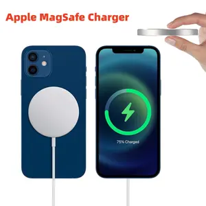 iPhone MagSafe Charger -Magnetic Wireless Charger Pad With 5FT Extension Cable Wireless Charger with Fast Charging Capability, Compatible with iPhone and AirPods  (White) Cellphone Electronic portable chargers