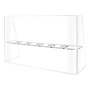 Ice Cream Cone Holder 5 Slot Clear Acrylic Countertop Dessert Display with Sneeze Guard for Restaurants Catered Events and Buffets by 321 Plastics