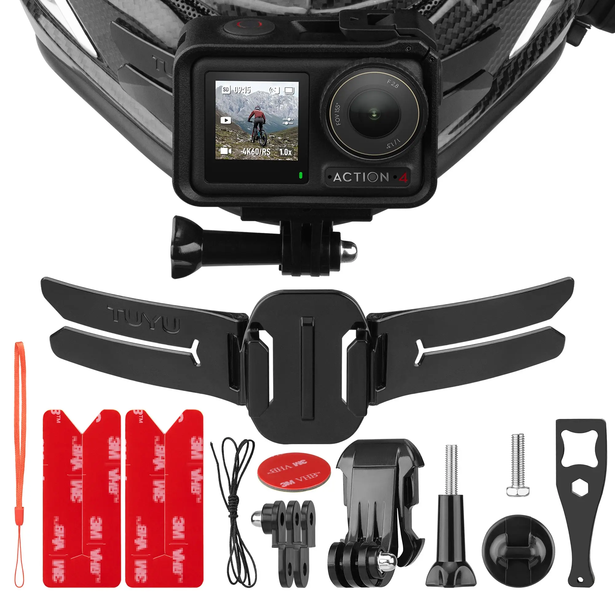 Sport Camera Helmet Mount, Ultra-Light Adhesive Helmet Holder, Suitable for Various Helmets, Fits Gpro/dji Sports Cameras, Sports Action Camera