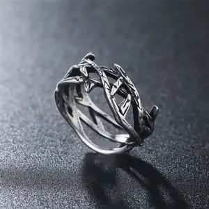Vintage Jesus Thorn Crown Titanium Steel Ring