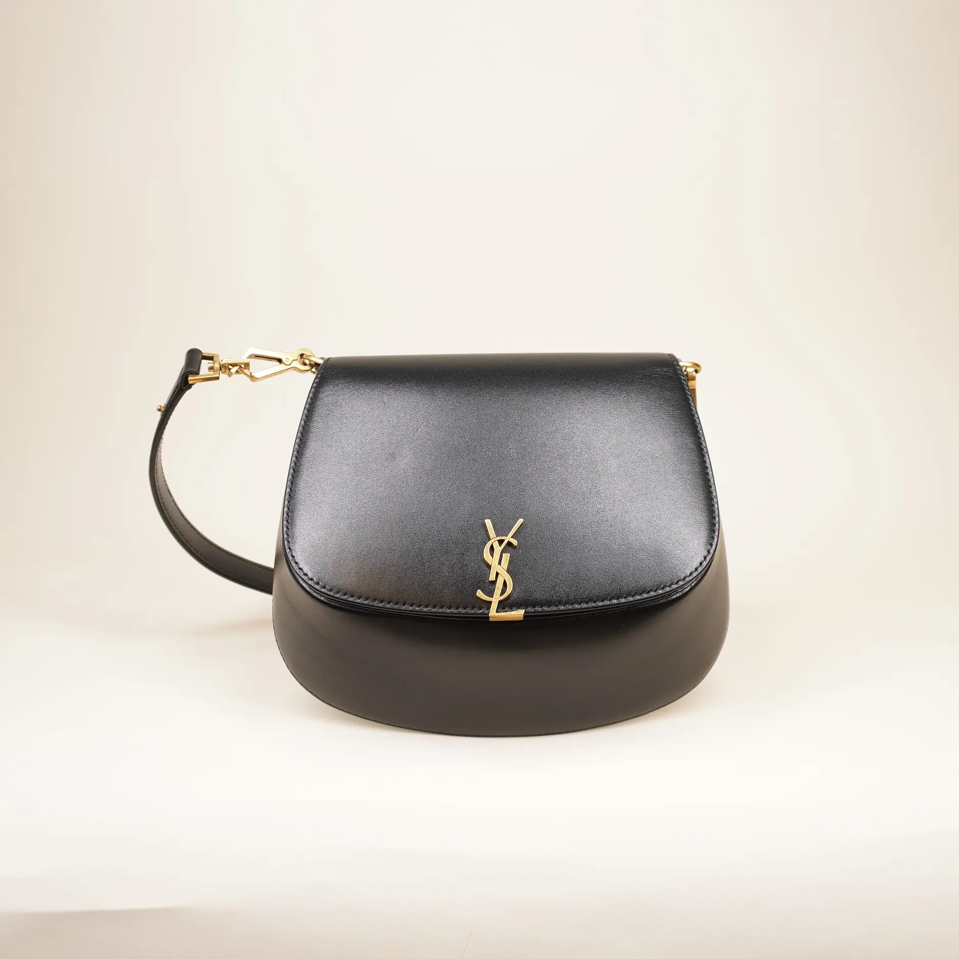 Pre-owned Yves Saint Laurent Leather Shoulder Bags YSL SAINT LAURENT Box Calfskin Voltaire Shoulder Bag Black