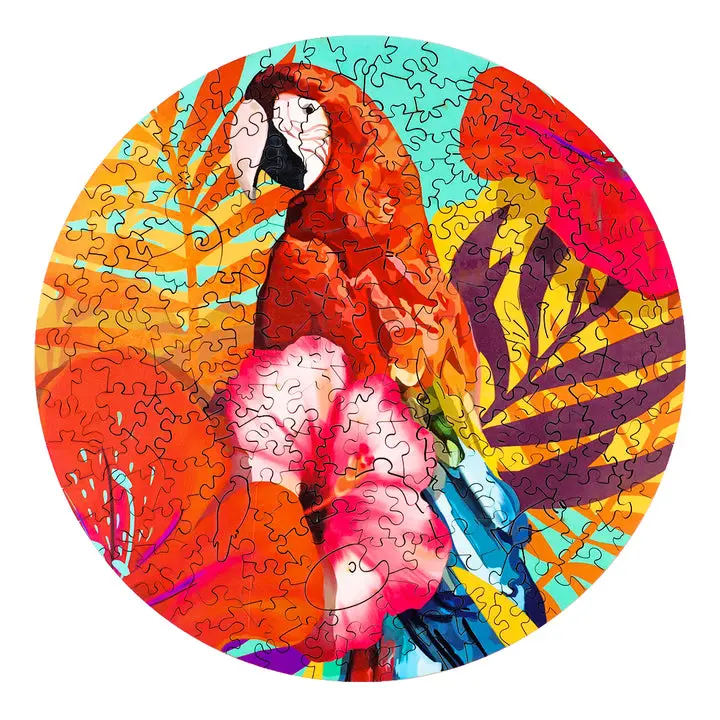 Tropical Parrot Wooden Jigsaw Puzzle