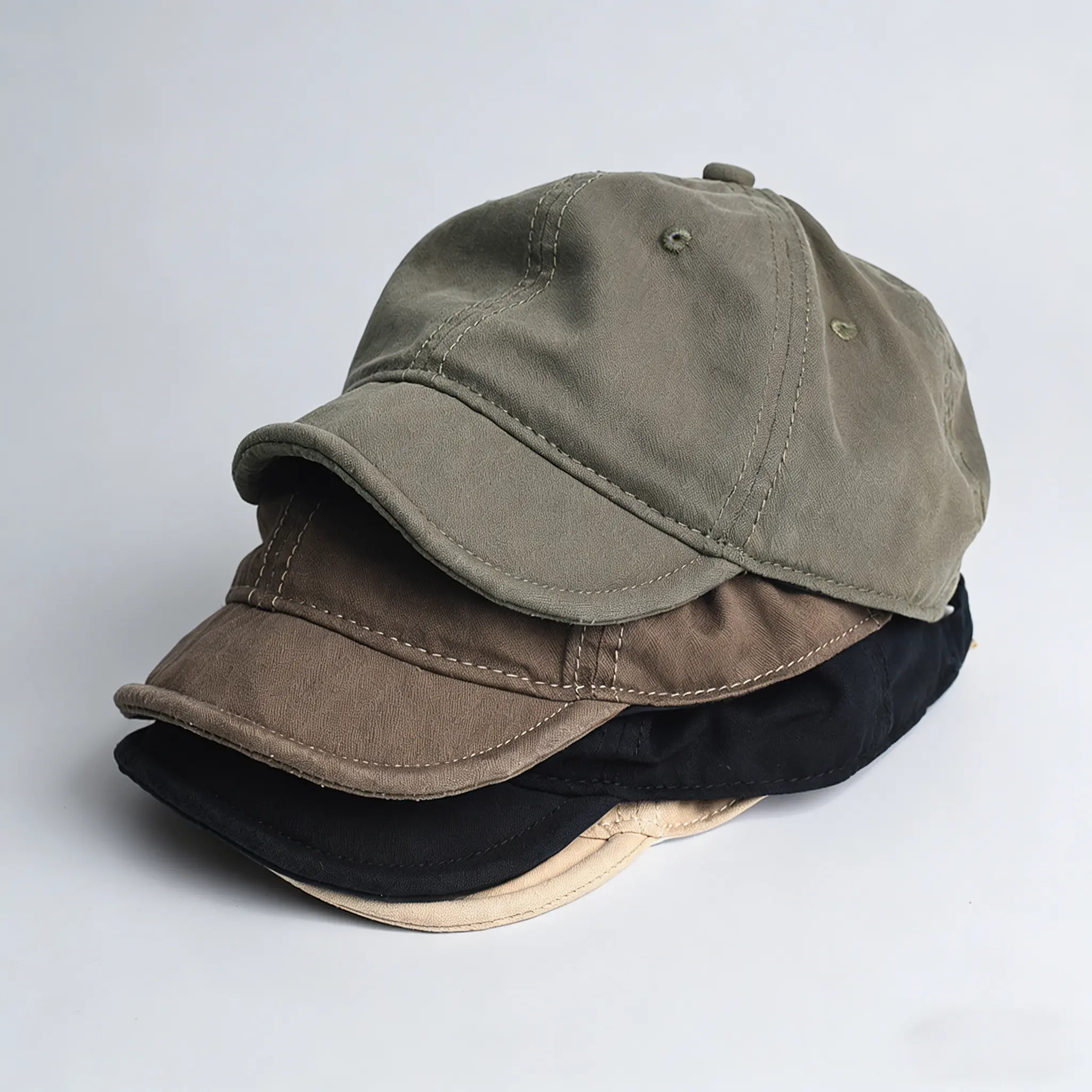 Unisex Retro Short-Brimmed Washed Distressed Soft-Top Workwear Hat, Sports & Outdoor Cap for 2 Seasons (Spring/Summer), Men's Accessories