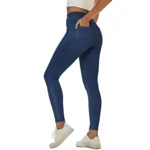 Women Jeans High Waisted Stretchy Skinny Jeans for Women Tummy Control Jeggings Pull on Jeans Leggings with Pockets