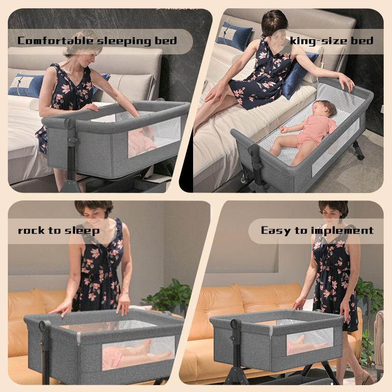 Bedside Bassinet Baby Crib, Baby Bassinets Bedside Sleeper with Large Curvature Cradle, Height Adjustable, Movable Bedside Crib with Mosquito Net and Wheels, Load-Bearing 22.04 Pounds 1 Set Bedside Bassinet Baby Crib, Baby Bassinets Bedside Sleeper with Large Curvature Cradle, Height Adjustable, Movable Bedside Crib with Mosquito Net and Wheels, Load-Bearing 22.04 Pounds 1 Set