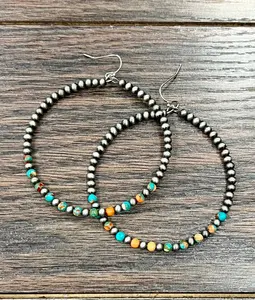 Campfire Gem Hoop Earrings