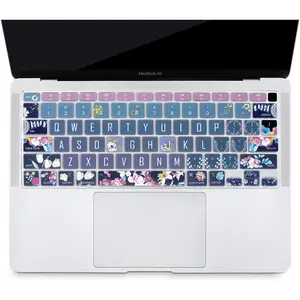 Keyboard Cover Protector for 2020  MacBook Air 13.3 inch (Model: A2179, A2337 M1 Chip,  Layout) with  ID,   Keyboard Protector with Floral Design, Red Flower