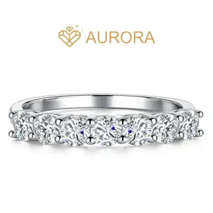 【 Snow White】Moissanite Stackable band ring enhancer rings with 925 Sterling Silver 7 Stars Anniversary Daily Engagement Wedding Ring Synthetic MoissaniteGift