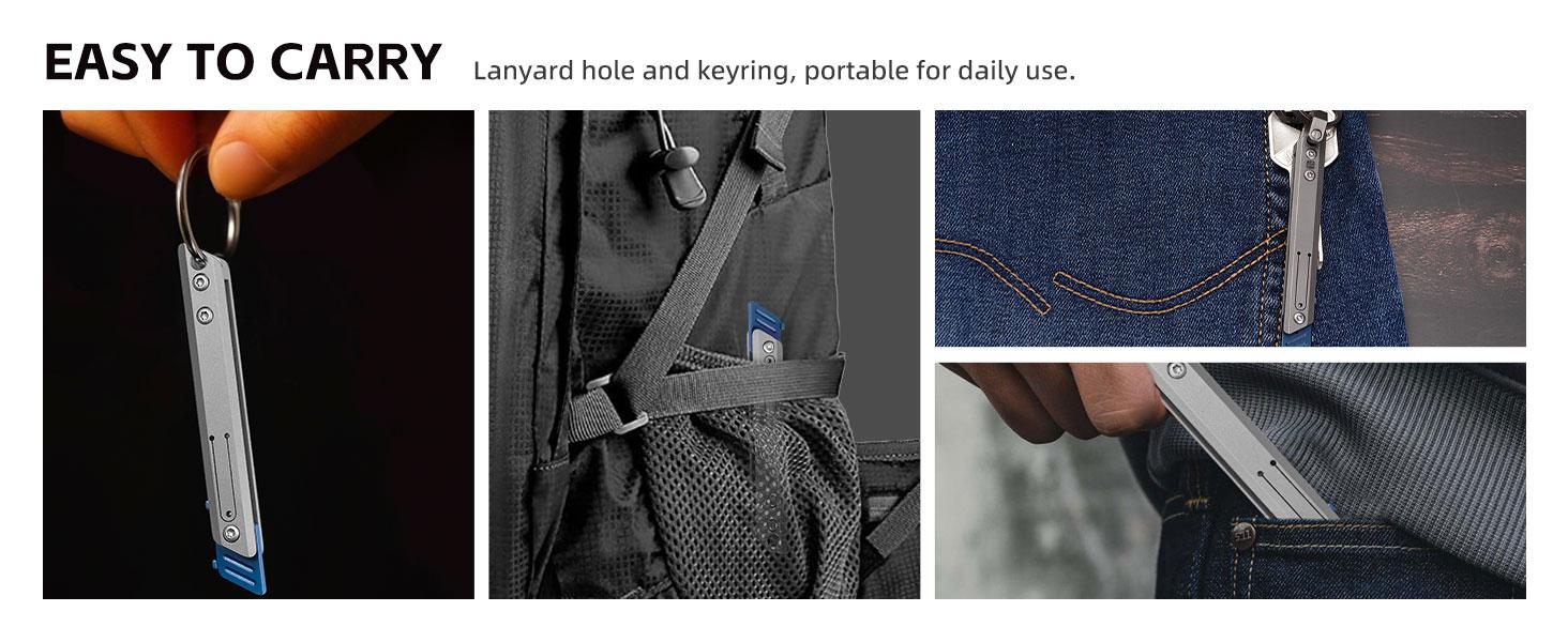 micro tech TKK3 Foldable Titanium Utility Knife, Small EDC Pocket Knife with 10pcs Replaceable #11 Blades, Folding Pocket Utility Knife for Outdoor, Cool Gadgets gift for Men