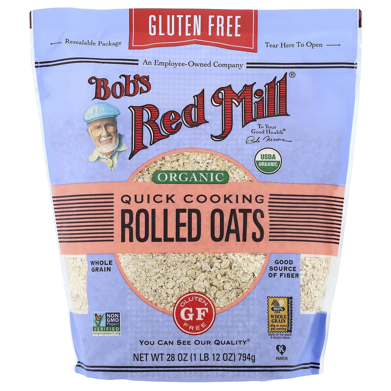 Bob's Red Mill Organic Quick Cooking Rolled Oats, 28 oz (794 g)