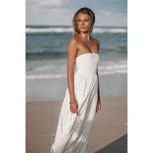Kayt Strapless Dress - White
