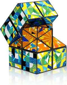 Glossy Kaleidoscope Infinity Cube - Silent Holographic Fidget Toy for Adults & Teens, EDC Sensory Toys for Stress Relieving & Mindful Focus, Office Desk Toy Pocket-Sized Travel Gift for Colleagues