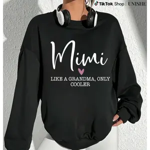Gift for Mimi: Like A Grandma Only Cooler Heart Long Sleeve Sweatshirt, 100% Cotton