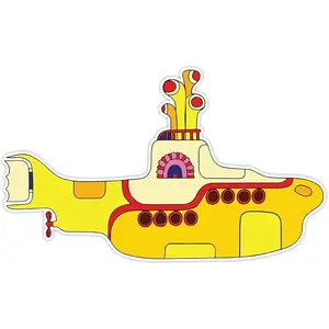 Yellow Submarine Laptop Sticker Decal - Bumper, Toolbox, Vinyl - Made in USA 4.5 in. x 2.5 in.