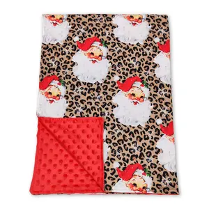 Christmas leopard Print Minky Print kids Blanket