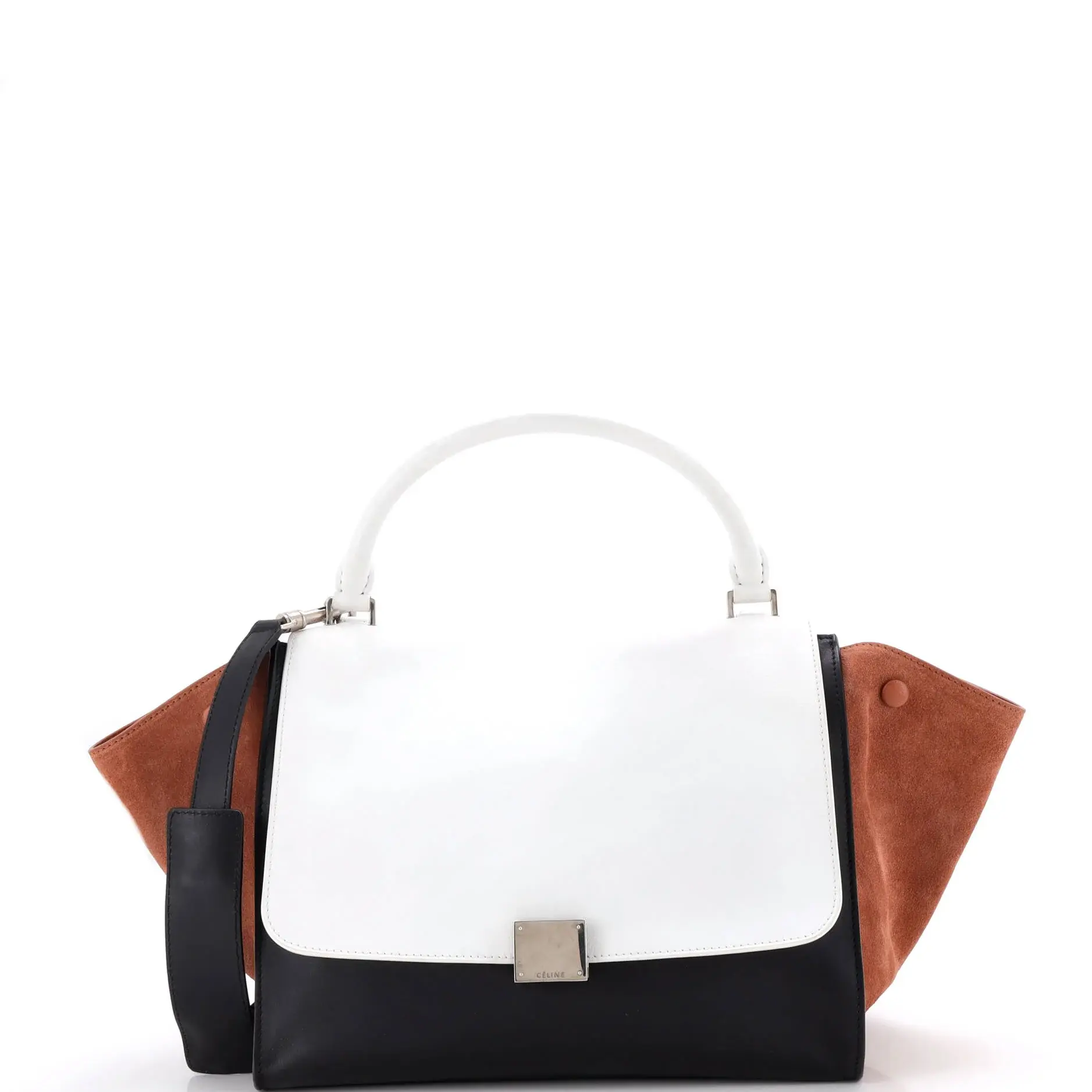 Pre-owned Celine Leather Top Handle Bags Tricolor Trapeze Bag Medium by Rebag