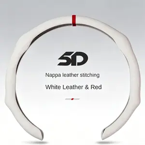 Experience seamless comfort and precision with this black-and-white Napa leather steering wheel cover. Crafted for quick turns, it delivers a non-slip grip, breathable feel, and ultra-thin fit—an interior kit that blends effortlessly into any cockpit.