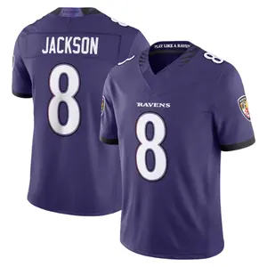 Unisex Football Baltimore Ravens Team Lamar Jackson #8 Collection "The Next Flight" Game Jersey - Purple/White/Black