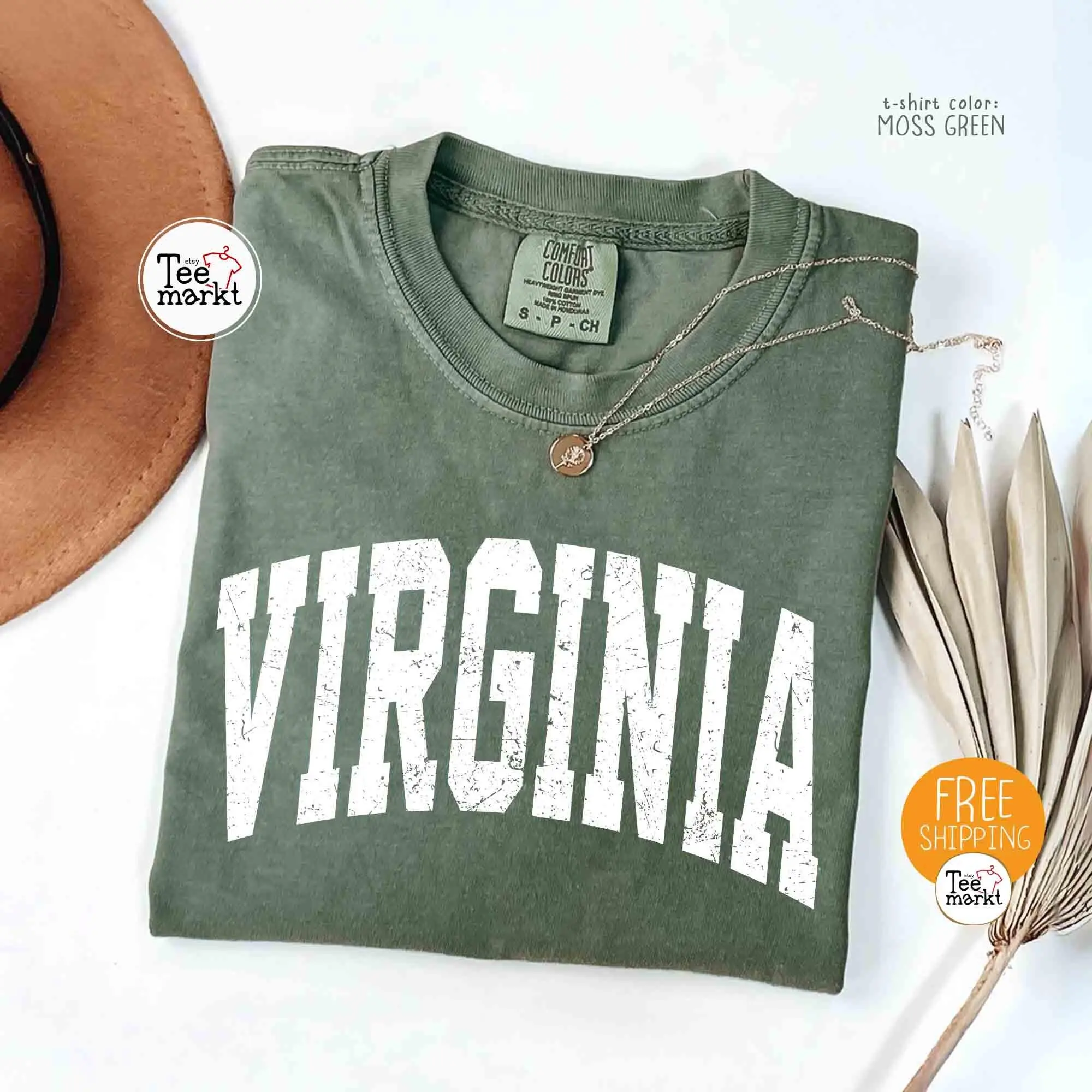 Comfort Colors Virginia T-Shirt, Vintage Virginia Shirt, Virginia State Shirt, Virginian Gift, Virginia Beach Shirt, Virginia Trip Tee
