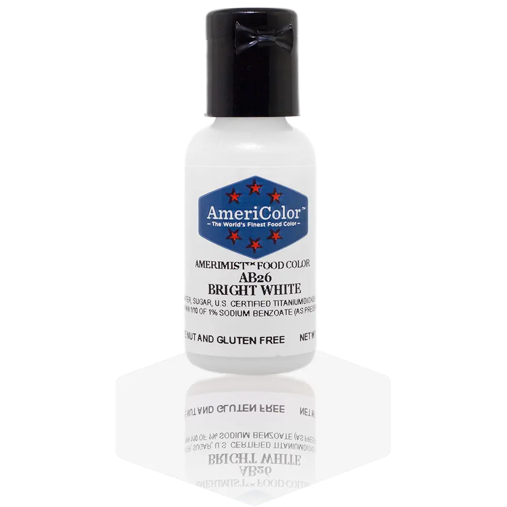 AmeriColor, Bright White, .65 Ounce, AmeriMist Airbrush Food Coloring