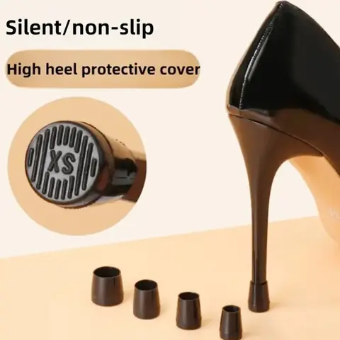 8 Piece Round Heel Tips High Heels Anti-Slip Sole Repair Pads, Footwear Pads, Silent Thin Heel Protection Covers, Non-Slip Shoe Heel Protectors