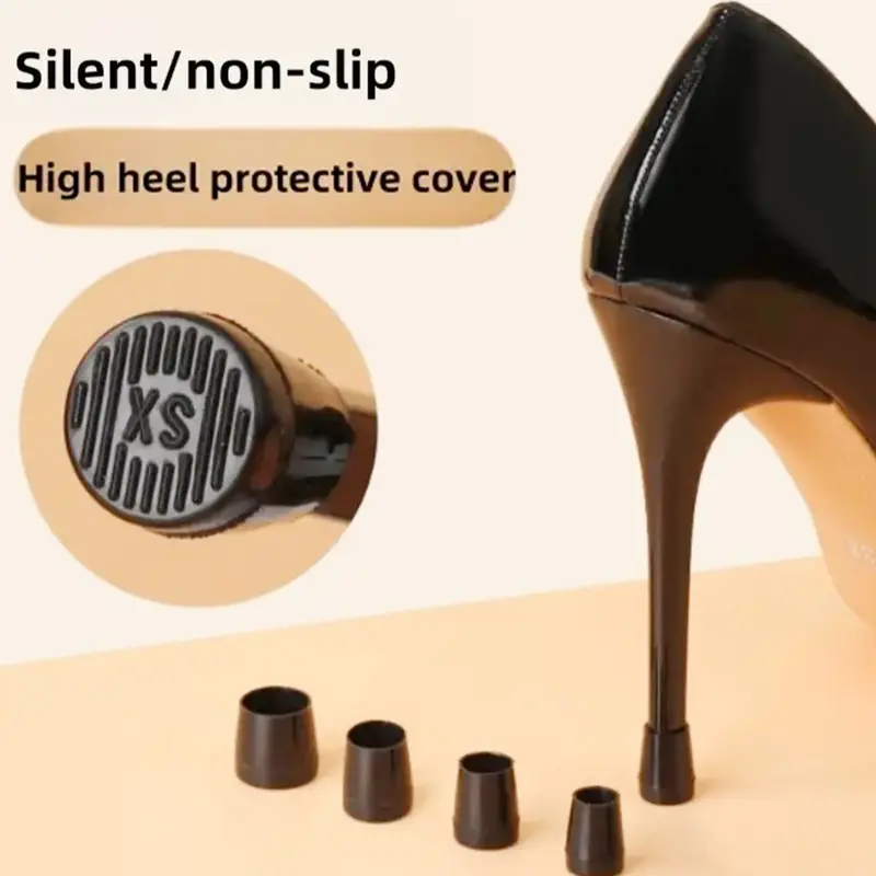 8 Piece Round Heel Tips High Heels Anti-Slip Sole Repair Pads, Footwear Pads, Silent Thin Heel Protection Covers, Non-Slip Shoe Heel Protectors