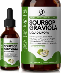 Soursop Graviola Liquid Drop for Cell Support & Regeneration, Immune System and Gut Health Support, Pure Soursop Bitters Liquid, High Absorption, Sugar/Gluten Free, 2 Fl Oz