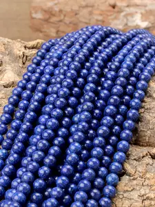 Natural Lapis Lazuli Stone Beads - 4mm (0.16") -10mm (0.4") Round Loose Beads for Jewelry Making, DIY Bracelet Necklace Accessories, 15 Inch Strand, Diy Galaxy Beads
