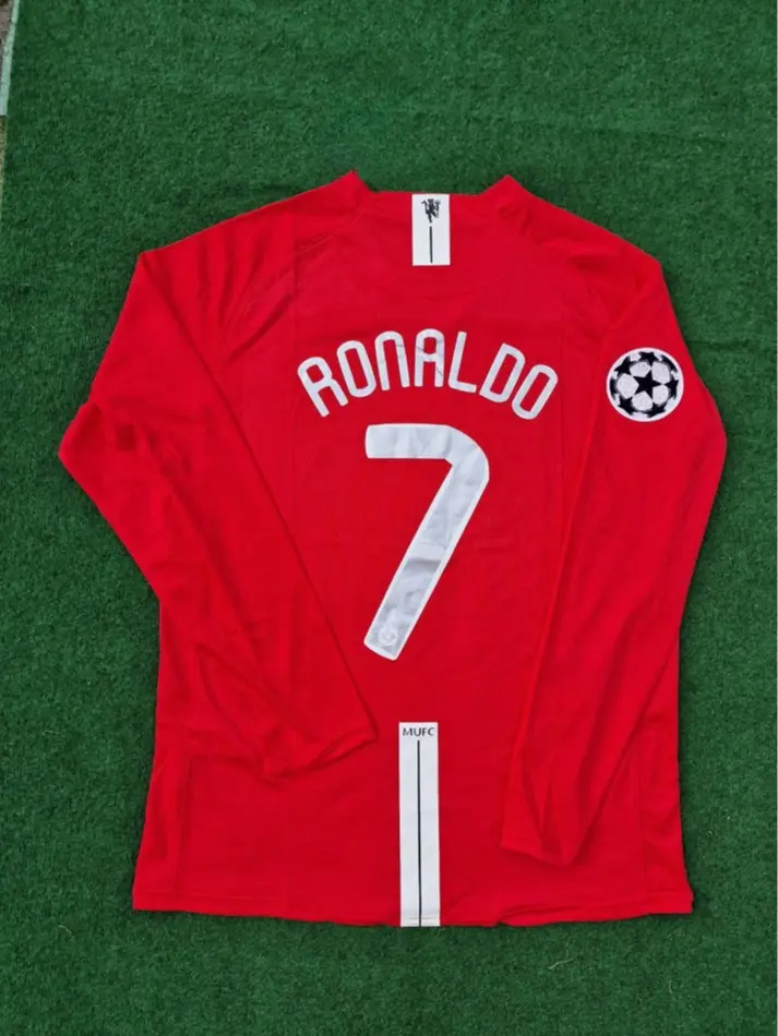 Retro CR7 2008 Long-Sleeved Soccer Jersey, All Size S-5XL, Breathable Game Day Sports Shirt, Short Sleeve, Quick-Dry Football Shirt, CR7 Fans Jersey