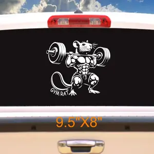 gym rat decal weightlifting muscle rat vinyl sticker perfect for gym lovers fitness enthusiasts and bodybuilding fans fun workout car decal