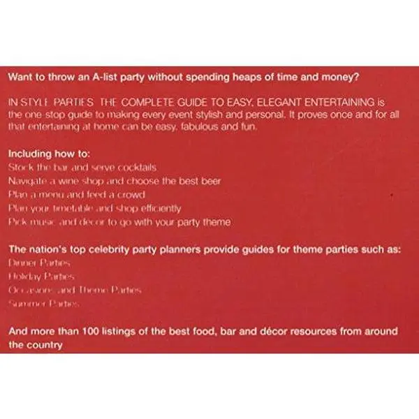 USED-Parties - the complete guide to easy, elegant entertaining from the editors of InStyle by Jennifer Tung (Paperback)